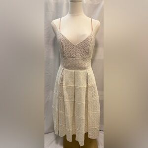 Adelyn Rae White Lace Midi Dress